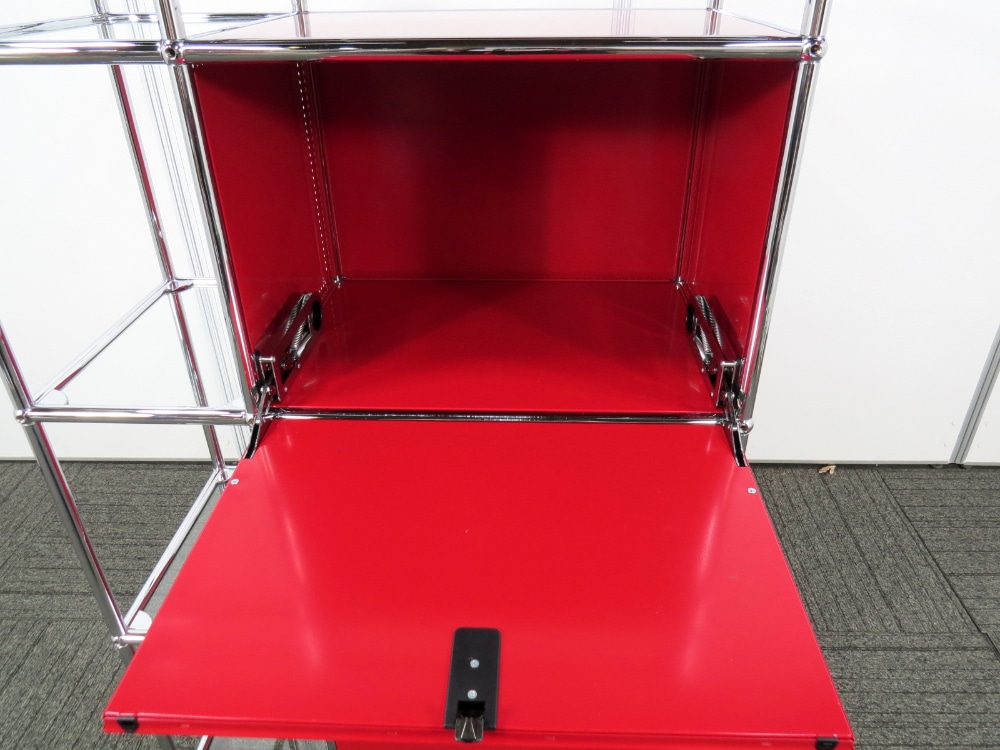中古】ハラーシステム USMモジュラーファニチャー 2列4段 ルビーレッド