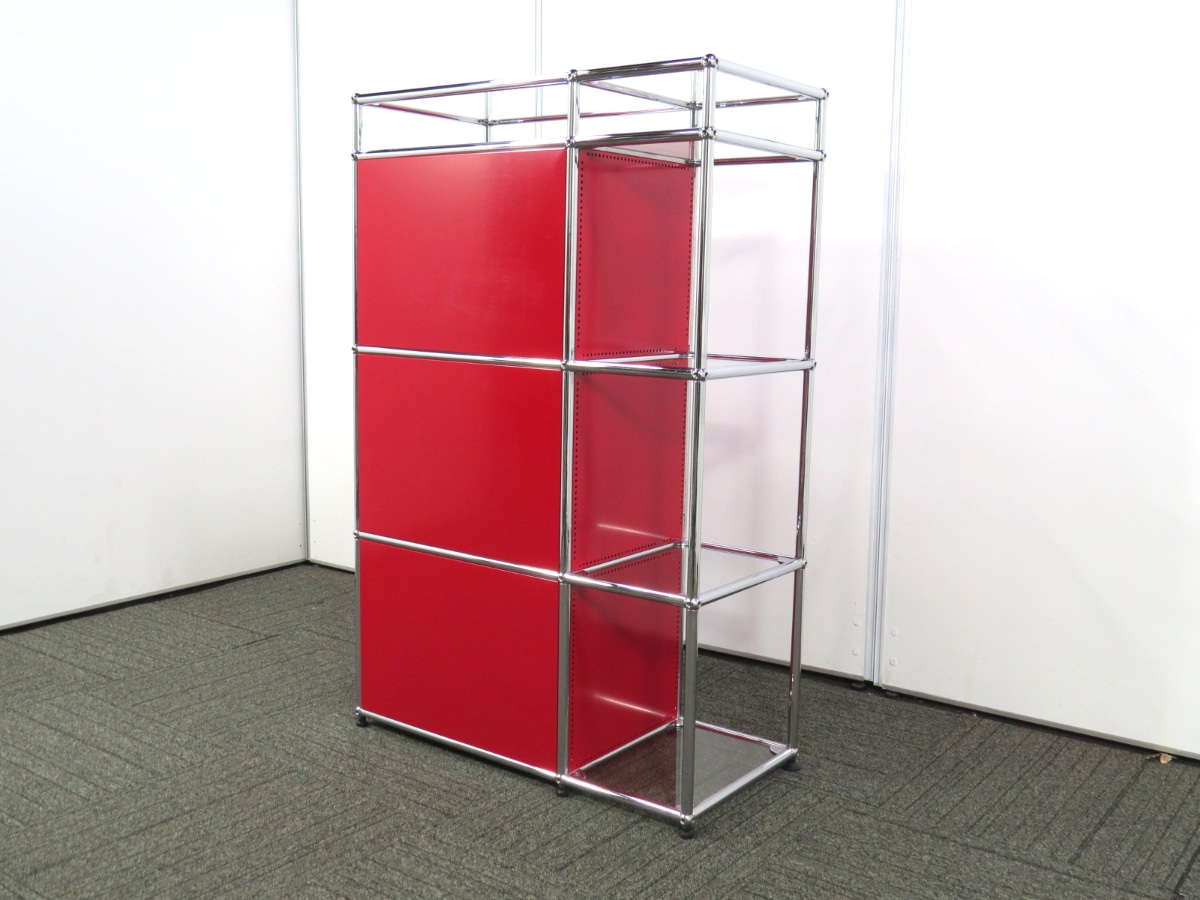純正品 USMハラー パネル2枚セット 750×350用 ルビーレッド 中古】ハラーシステム USMモジュラーファニチャー 2列4段 ルビーレッド