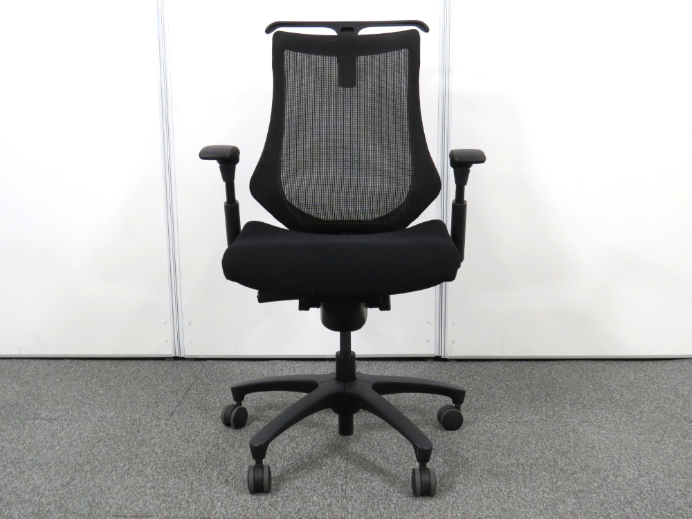 中古】エフチェア イトーキ 可動肘 ハンガー メッシュ ハイバック KF