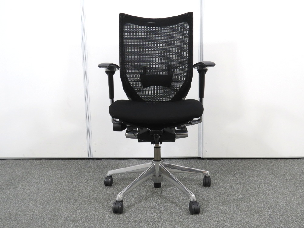 中古】バロンチェア オカムラ ハイバック ランバーサポート ポリッシュ