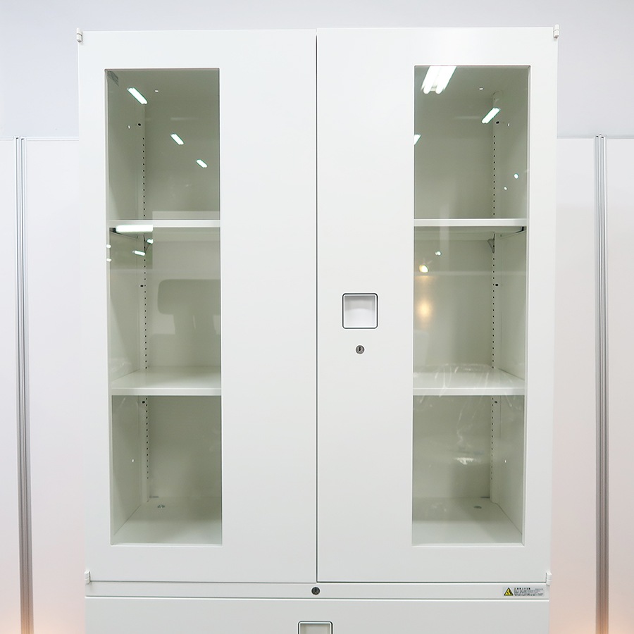 OKAMURA キャビネット ラテラル 両開き 書庫　中古【引取希望】埼玉県 中古】レクトライン オカムラ/okamura ローキャビネット／ラテラル