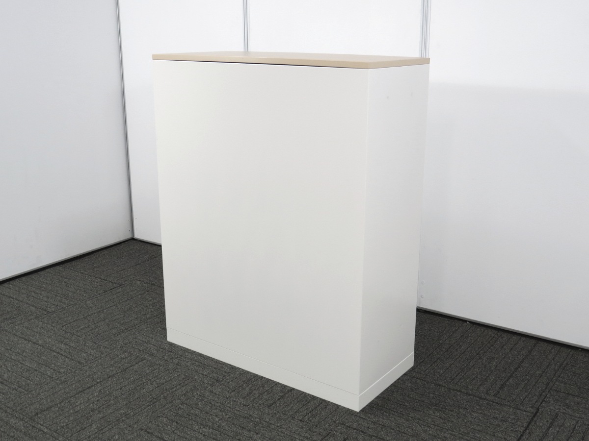 中古】クウォール 生興 3枚引き違い書庫 天板付き 中古オフィス家具