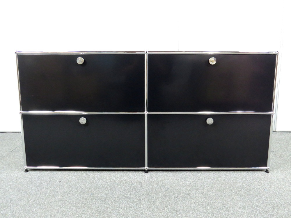 中古】ハラーシステム USMモジュラーファニチャー 2列2段 ブラック