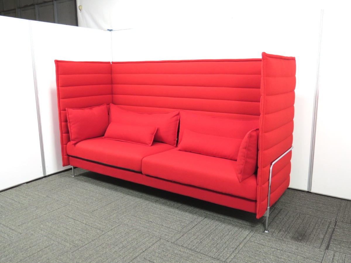 中古】アルコーヴソファ Vitra/ヴィトラ ハイバック レッド 中古