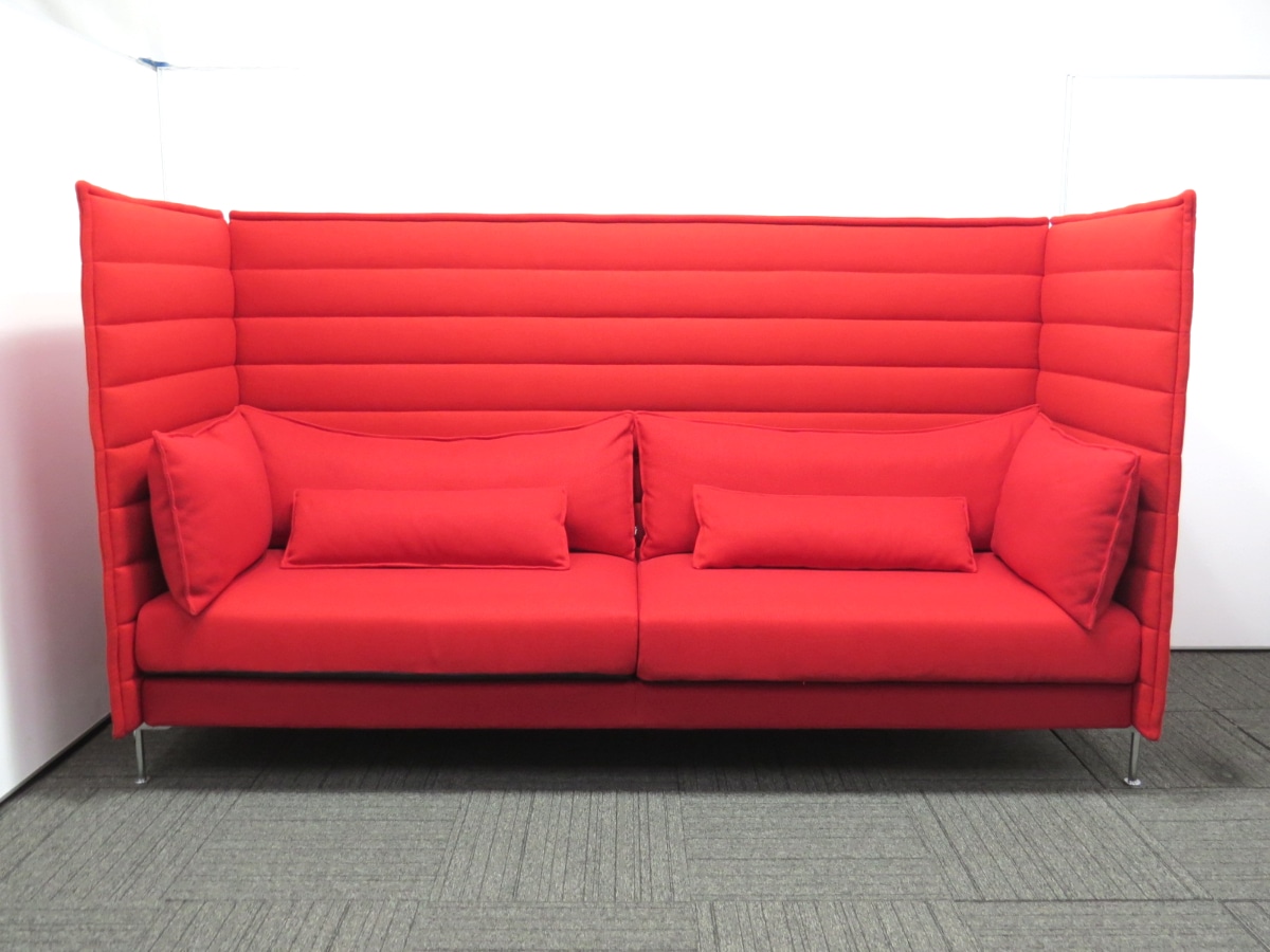 中古】アルコーヴソファ Vitra/ヴィトラ ハイバック レッド 中古