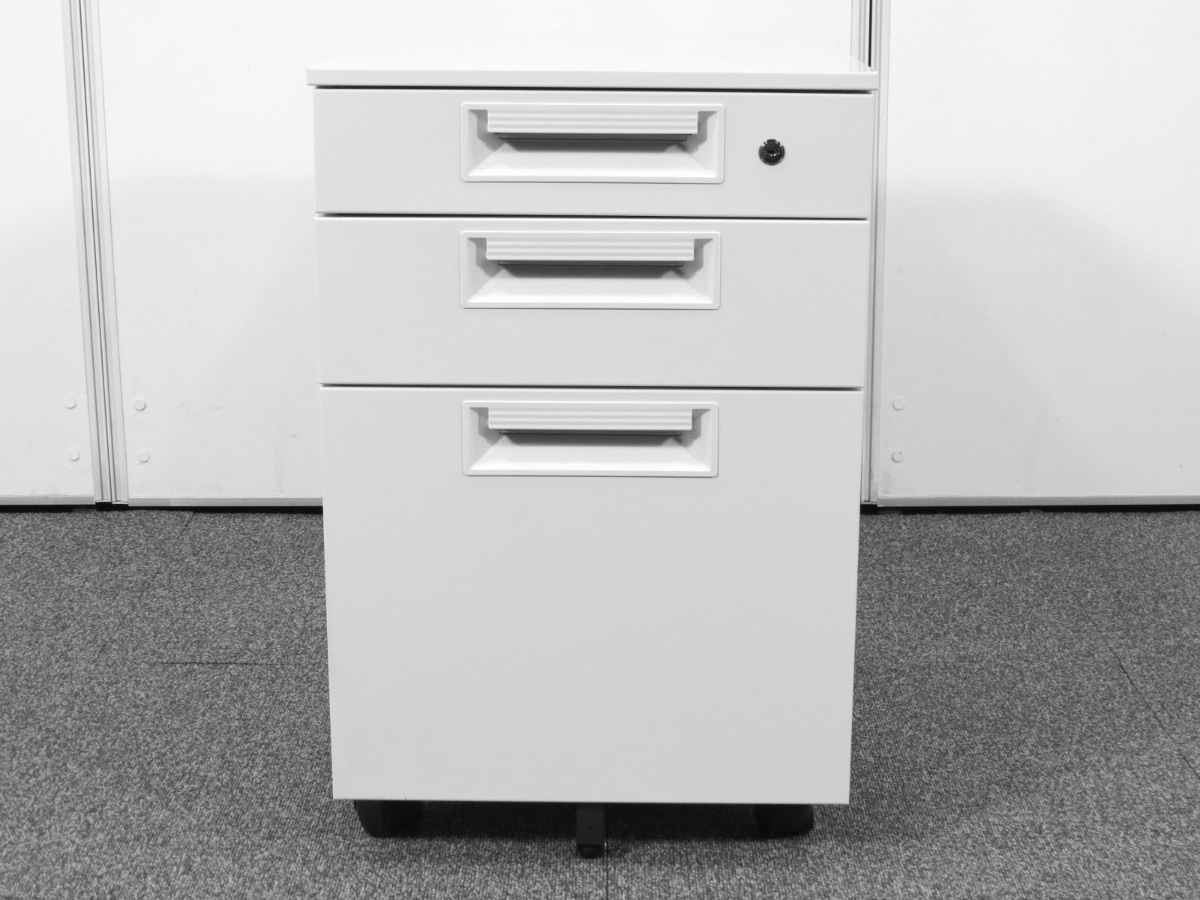 中古】SH プラス 3段ワゴン ホワイト SH2-046SC-B3 中古オフィス家具