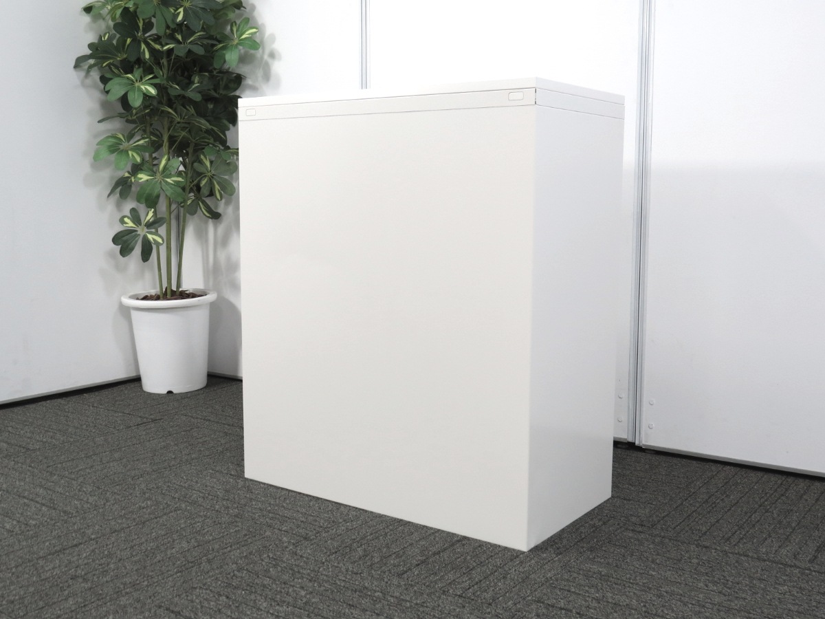 中古】整理ケースシリーズ 生興 A4判3列深型9段 天板付クリスタル