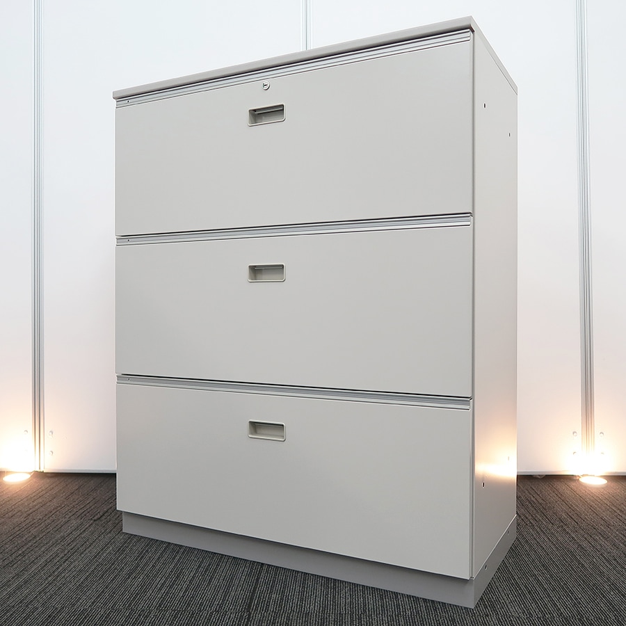 中古3段キャビネット イトーキ オフィス用鍵付き