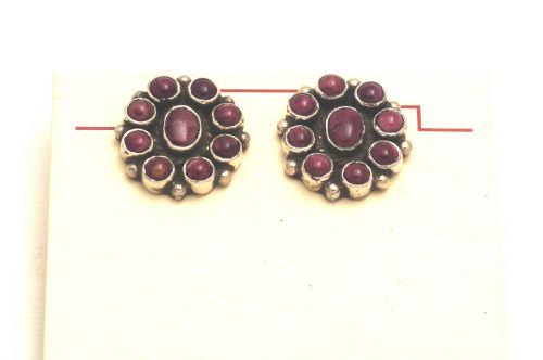 ナバホピアス　Geneva Apachito作　《スパイニーオイスター/クラスター》