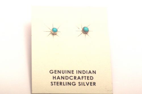 ナバホピアス 《ターコイズ/ラウンド》 超極小