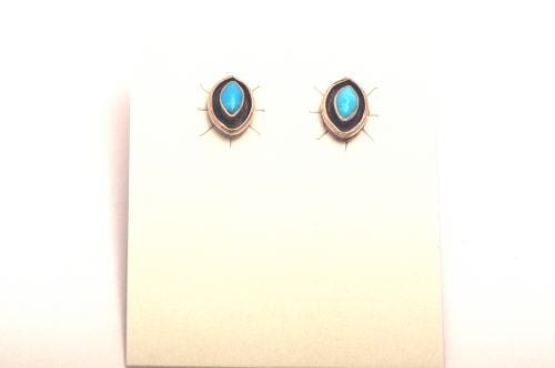 ナバホピアス 《ターコイズ&シャドウボックス》 プチサイズ