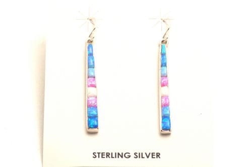 ナバホ・インレイピアス Rick Tolino 作 《コーンロー/3色オパール》 スティック