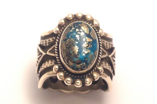 ナバホリング ダレル・キャドマン作 《ナコザリ/パイライト》 27.5号