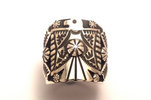 【POWWOWナゲッツ】ナバホリング ダレル・キャドマン作 《サンダーバード&フレンドシップ》 20号