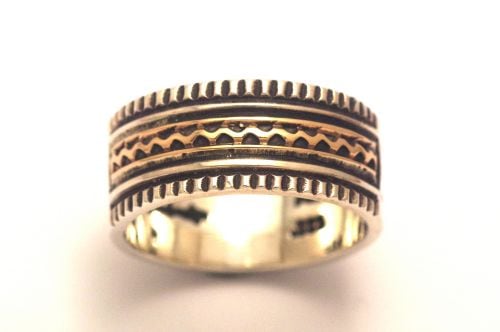 ナバホリング ライル・セカテロ作 《スタンプワーク&14K/ヘビーゲージ》 22.5号