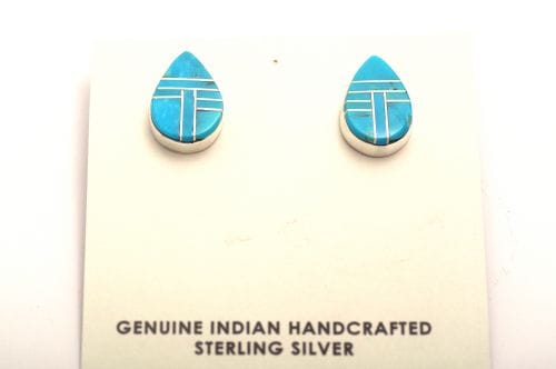 ズニ・インレイピアス　Anita Spencer作 《キングマン/ ドロップ》　