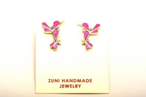 ズニ・インレイピアス　《ハミングバード/オパール》　