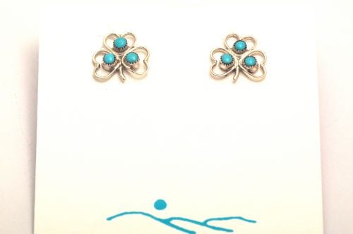 ズニピアス　《ハートクローバー/ターコイズ》