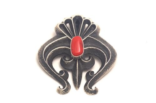 ナバホペンダント　フロイド・パーカスト作　《ナジャ/コーラル/トゥファキャスト 》