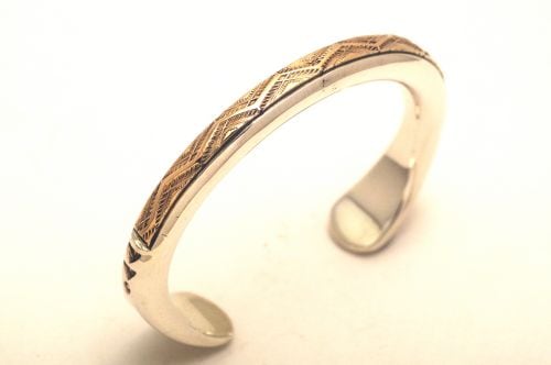 ナバホバングル　ライル・セカテロ作　《14K＆スーパーヘビーゲージ》 内周17.0cm