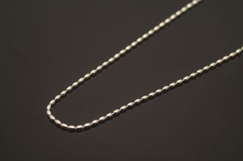 シルバーチェーン　40cm　《ライスチェーン/シャイニー/小粒》
