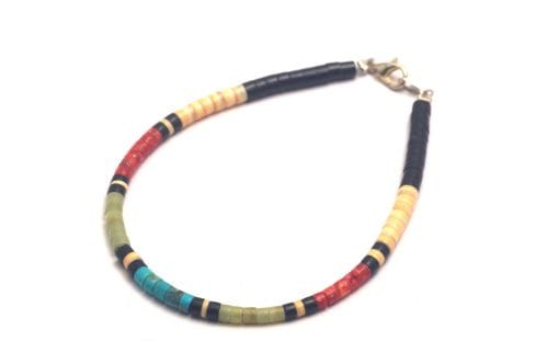 サントドミンゴ　ブレスレット　ダーレン・カラバザ作　《極細・定番マルチ/サーペンティン》　20cm