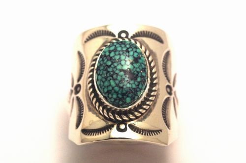 【POWWOWナゲッツ】　ナバホリング　ハーマン・スミス作　《キングマンブラックウェブ》　18号