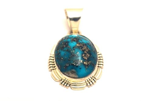 【POWWOWナゲッツ】　ナバホペンダント　リック・トリノ作　《イサカピーク/ビッグカラット＆ハイドーム》