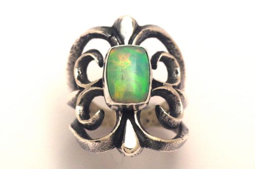 ナバホリング　アーロン・アンダーソン作　《スクエア・オパール》　17号