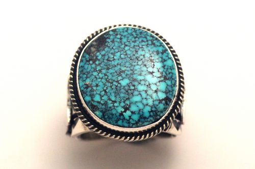 【POWWOWナゲッツ】　ナバホリング　アンディ・キャドマン作　《キングマンブラックウェブ》　17号