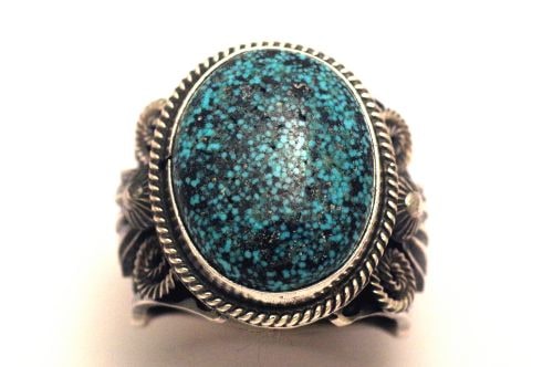 【POWWOWナゲッツ】　ナバホリング　アンディ・キャドマン作　《キングマンブラックウェブ》　23号