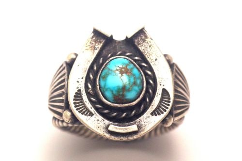 ナバホリング　スティーブ・アルビソ作　《馬蹄/ローンマウンテン》　20号