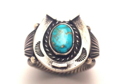 ナバホリング　スティーブ・アルビソ作　《馬蹄/ローンマウンテン》　18号