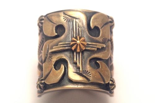 ナバホリング　デルバート・ゴードン作　《スワスティカ＆14Kアポロコンチョ》　22号