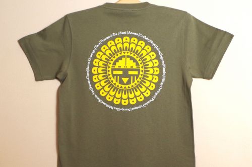 パウワウ Tシャツ 【サンフェイス】 カーキ&イエロー