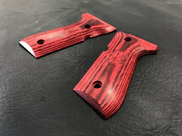 ウッドグリップ/USM9/M9A1/スムーズロゴ/レッド [AWG-1406]]