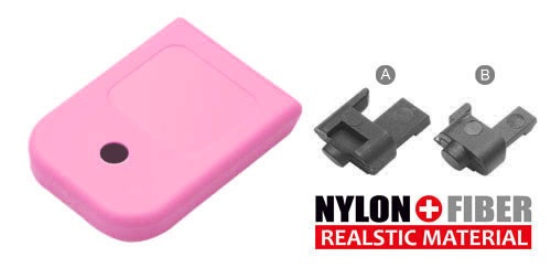 GUARDER KJ/マルイGlock17 Gen.3用ロゴ入マガジンバンパーPink