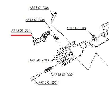 エアガン　パーツ類 RARE ARMS AR-15/GBBER スティールエキストラクター-純正パーツ