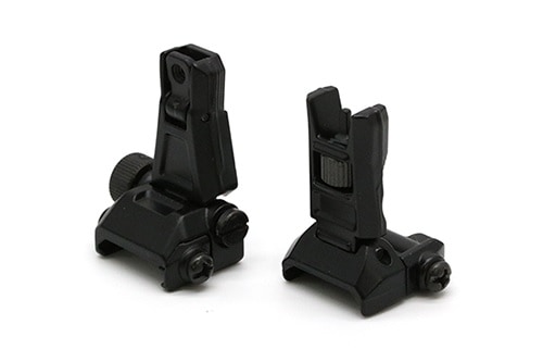 BOBRO ブラック マウントレール アイアンサイト 薄型フリップアップサイト IRON AIRSOFT製 BOBROタイプ BUIS SBR