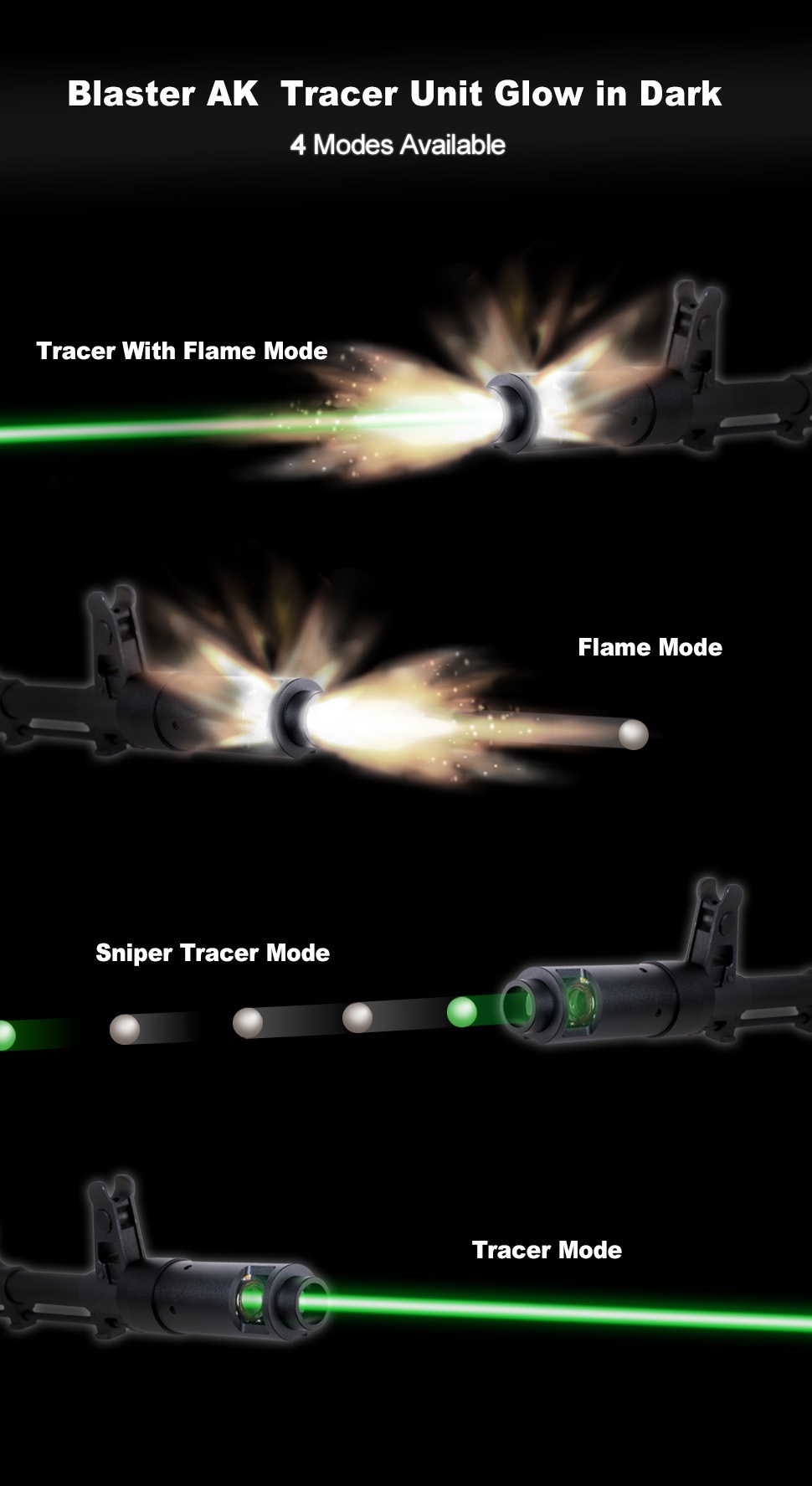 ACETECH Blaster AK トレーサーユニット(14mm逆ネジ) ACETECH Blaster AK ブラスター/トレーサーユニット(蓄光BB弾