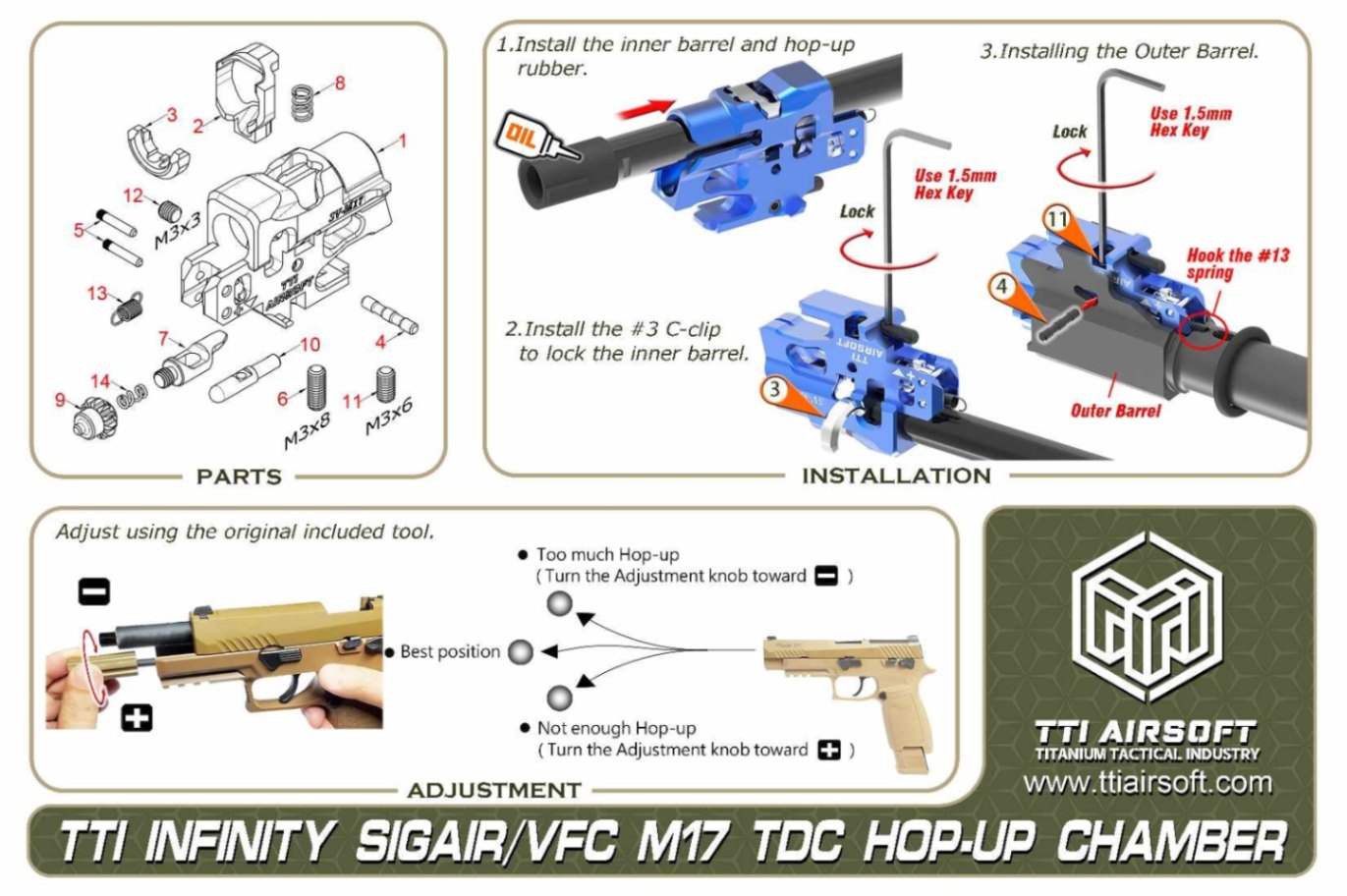 TTI Airsoft SIG AIR(VFC) P320 M17/M18 インフィニティTDCホップ