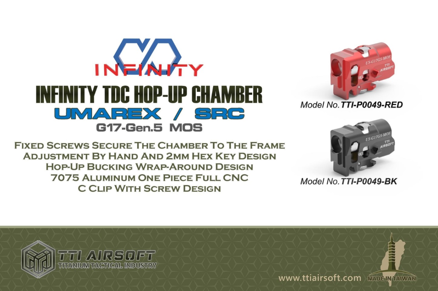 TTI Airsoft UMAREX/SRC グロック17Gen5 MOS インフィニティTDCホップ