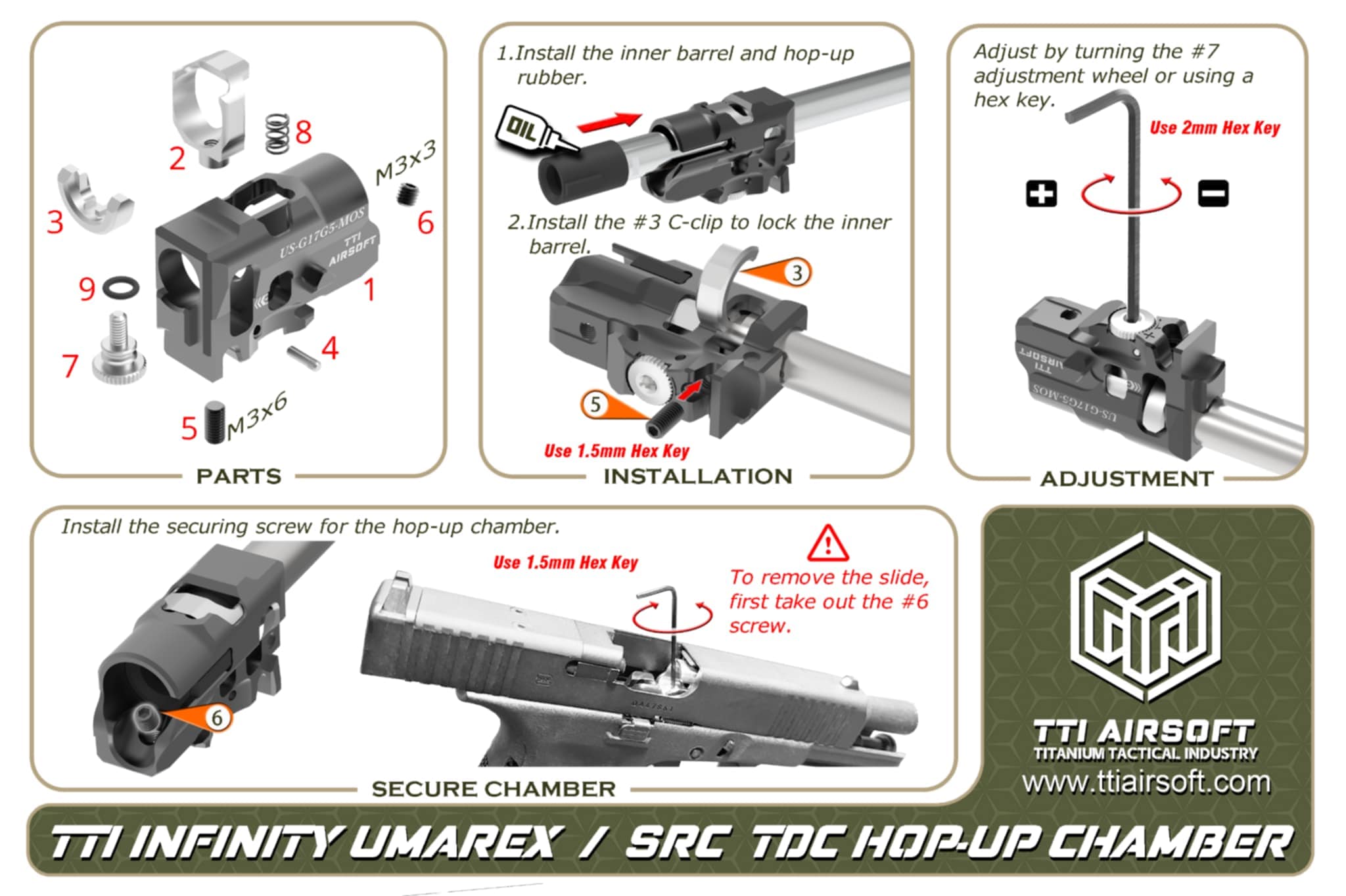TTI Airsoft UMAREX/SRC グロック17Gen5 MOS インフィニティTDCホップ