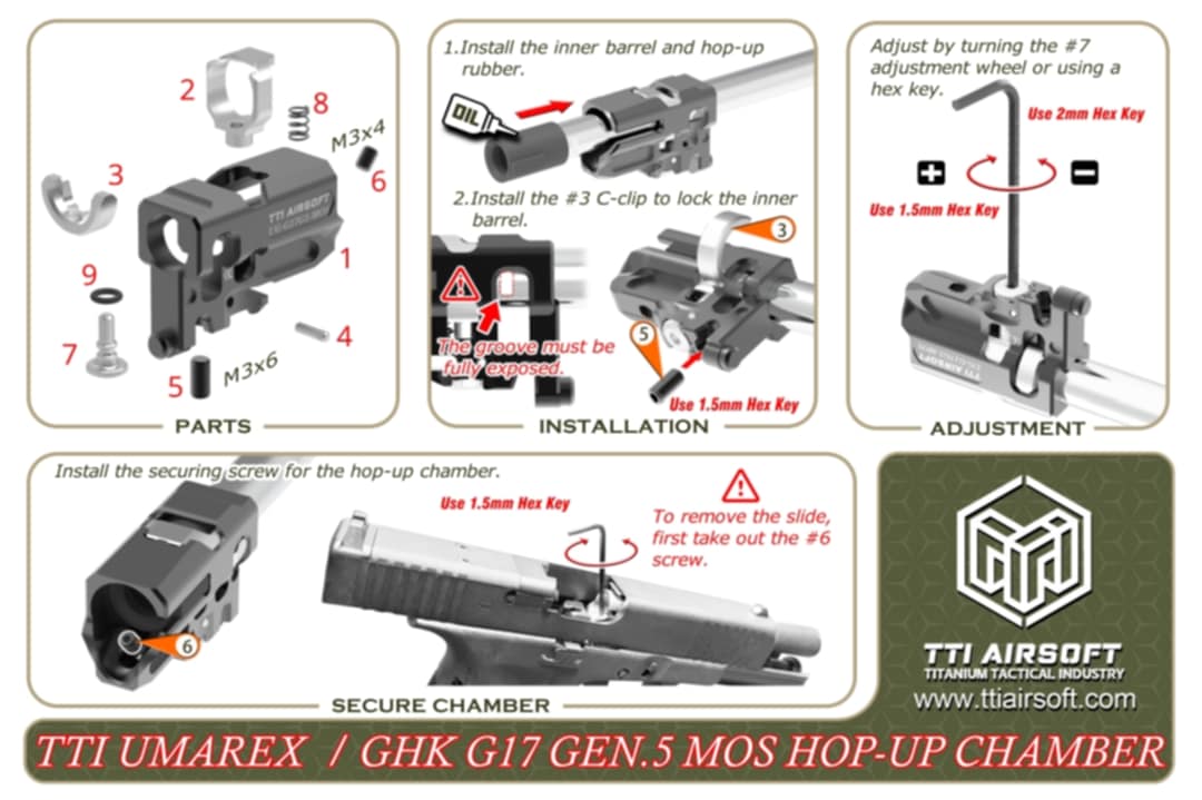 TTI Airsoft UMAREX/GHK グロック17Gen5 MOS インフィニティTDCホップ