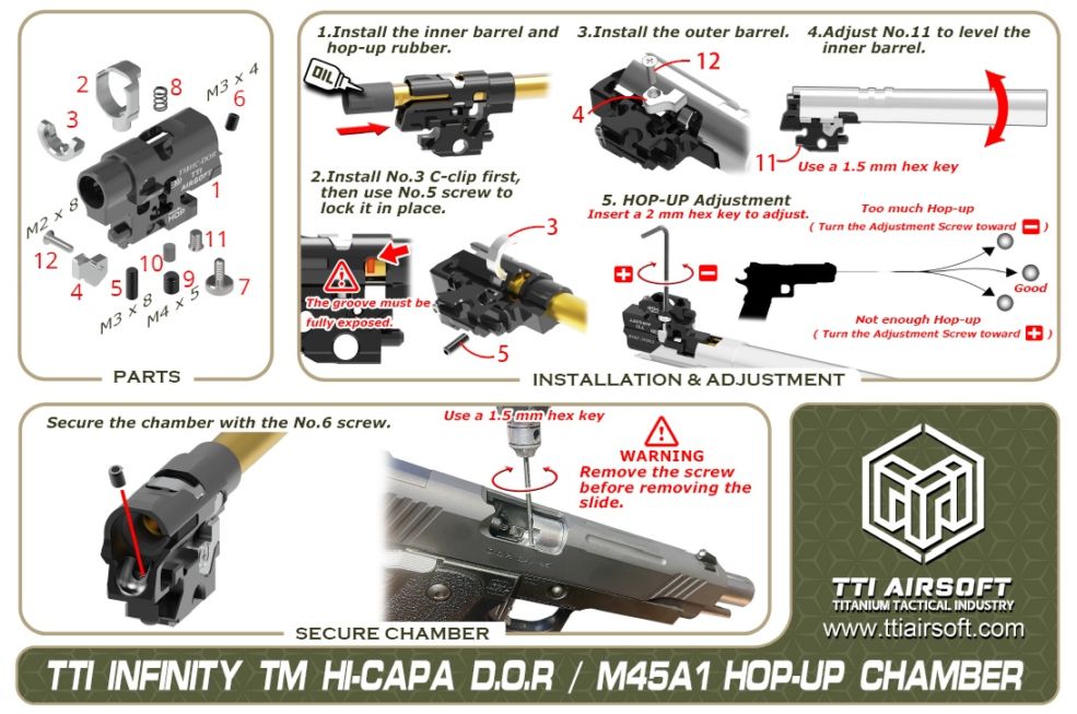 TTI Airsoft マルイ ハイキャパDOR5.1/ハイキャパDOR4.3/M45A1