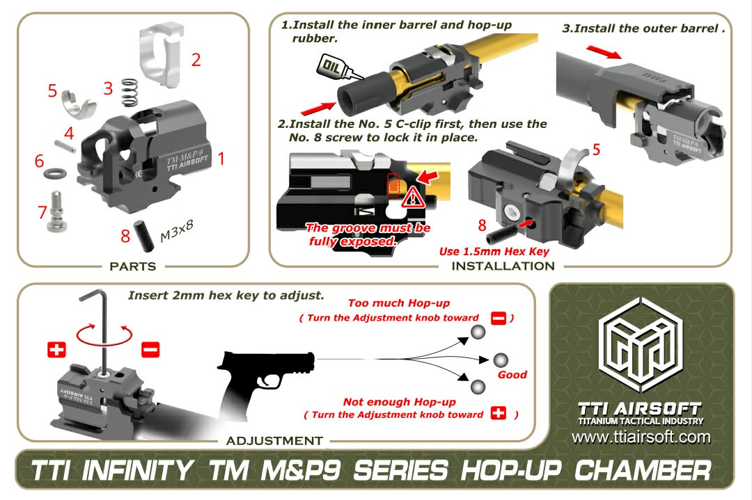 TTI Airsoft マルイ M&P9/M&P9L インフィニティTDCホップチャンバー