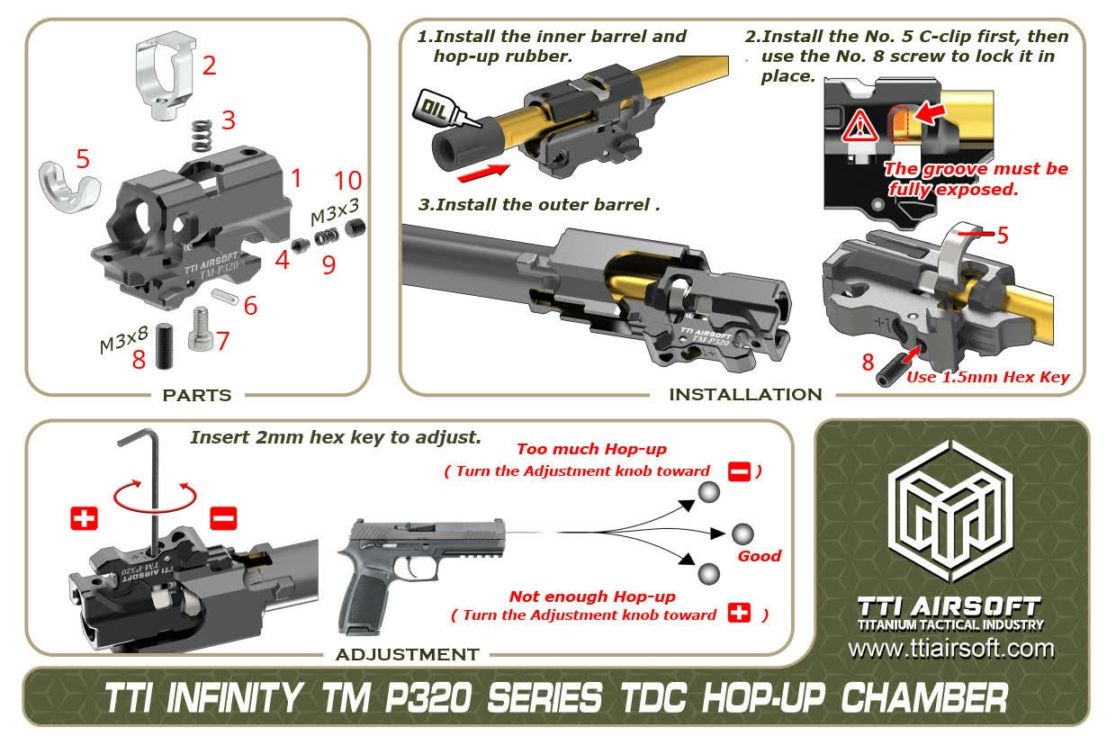 TTI Airsoft 東京マルイ/P320 インフィニティTDCホップチャンバー-RED