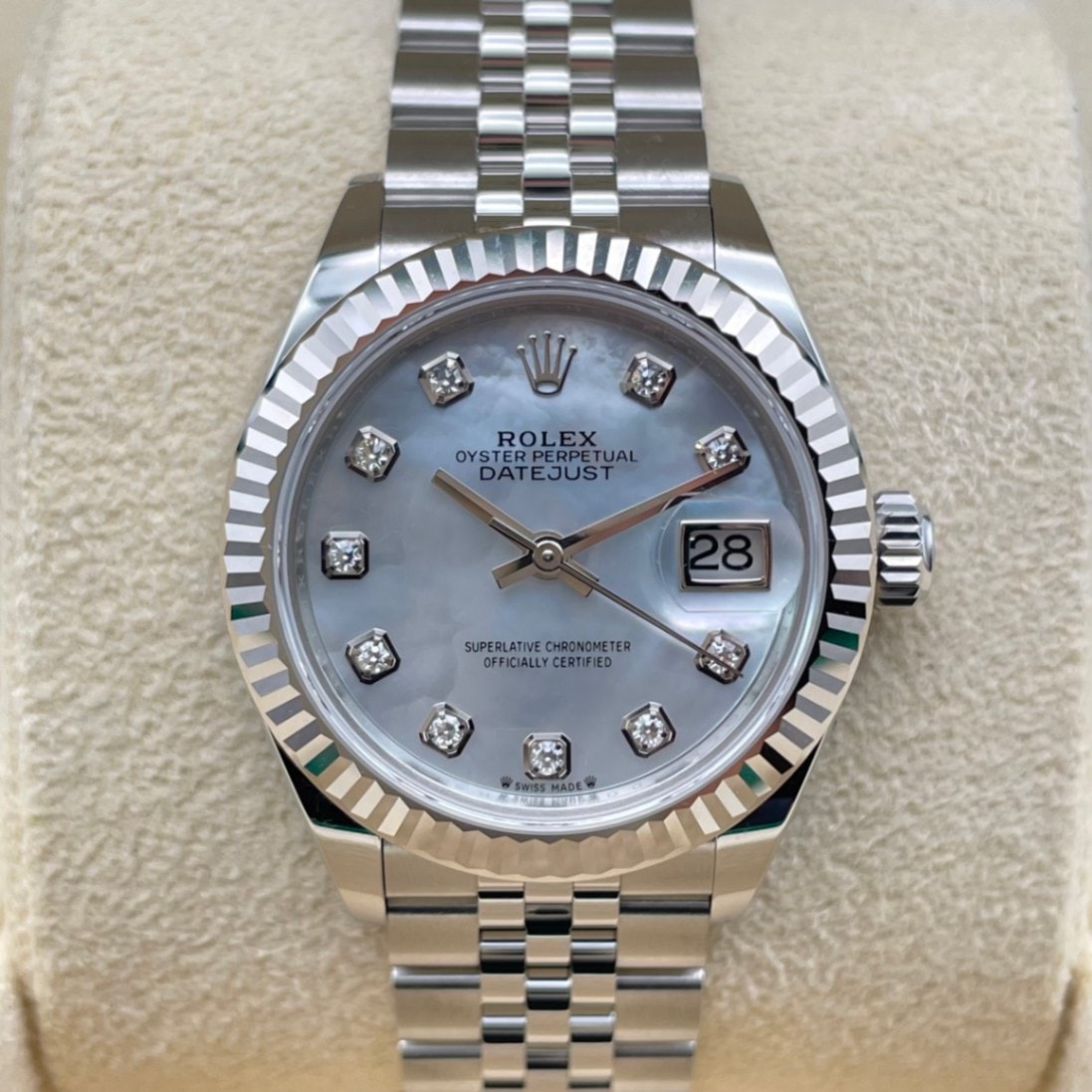 279174g ロレックス デイトジャスト 279174NG 10Pダイヤモンド ホワイトシェル ステンレススチール ジュビリーブレス 28mm | 商品状態 ...