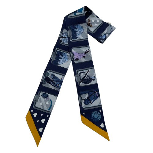 エルメス ツイリー エルメス・ストーリー マリン / グレー / ゴールド  