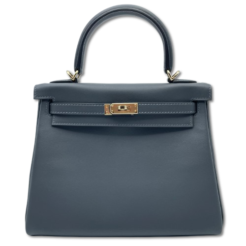 エルメス ケリー 25 グリミスティ/ノワール スイフト パーマブラス金具